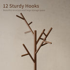 Muwuele Coat Rack, Solid Wood Coat Rack Freestanding - Image 7