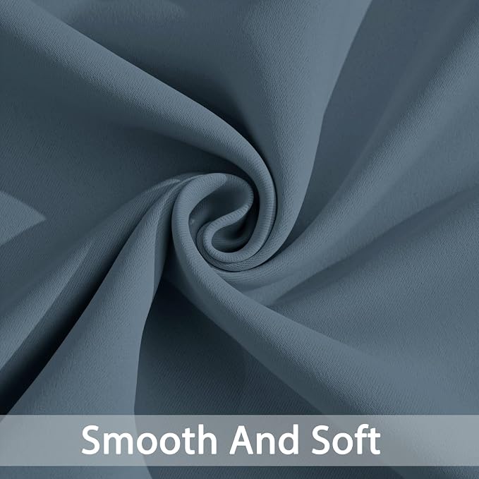 Yakamok Stone Blue Room Darkening Window Curtains 42x36 Inch - Image 4