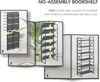4NM 6 Tiers No Assembly Book Shelves, 61.8" H Folding Bookshelf Bookcase Open - Image 6