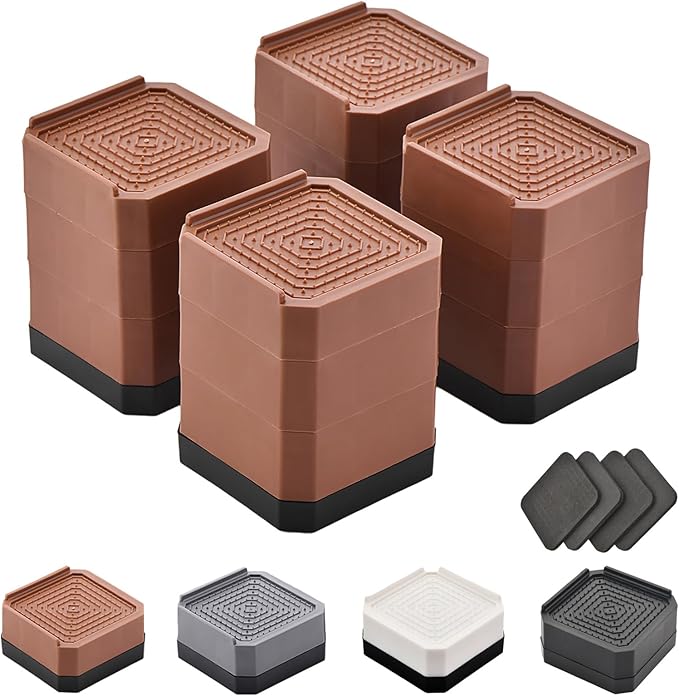 EclatBain Bed Risers Furniture Risers Heavy-Duty Rectangular Adjustable Block by Unknown