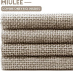 MIULEE Soft Decorative Chenille Euro Pillow Covers Khaki 22x22 Pack of 4 | - Image 6