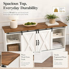 4 EVER WINNER Farmhouse Coffee Bar Cabinet, Kitchen Storage Cabinet, Coffee - Image 7