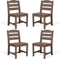 SERWALL Outdoor Armless Dining Chairs Set of 4, All-Weather HDPE Patio Dining by SERWALL