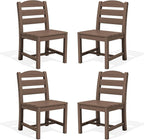 SERWALL Outdoor Armless Dining Chairs Set of 4, All-Weather HDPE Patio Dining by SERWALL