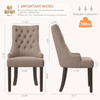 COLAMY Fabric Side Dining Chairs Set of 6, Wingback Upholstered Dining Room - Image 2
