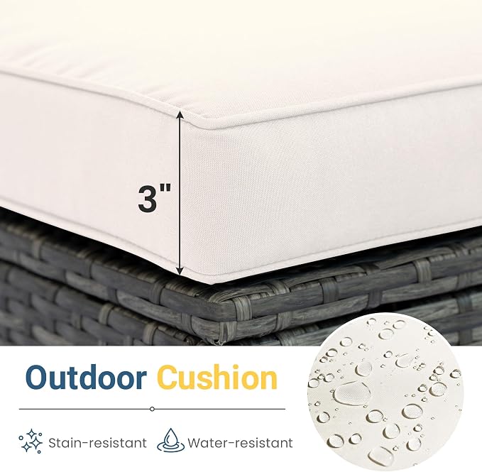 Wisteria Lane 5 Piece Outdoor Patio Furniture Set, All Weather Wicker Rattan - Image 4