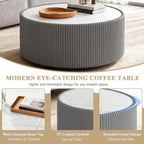 2-Piece Round Nesting Coffee Table Set, 29.52" Marble Coffee Table and End - Image 5