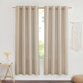 NICETOWN Flax Linen Blend Taupe Window Curtains, Grommet Vertical Drapes by NICETOWN