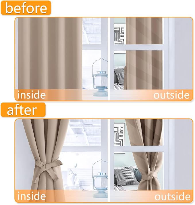 Blackout Curtains for Bedroom, 60 x 84 Inches Long, 2 Panels | Thermal - Image 4