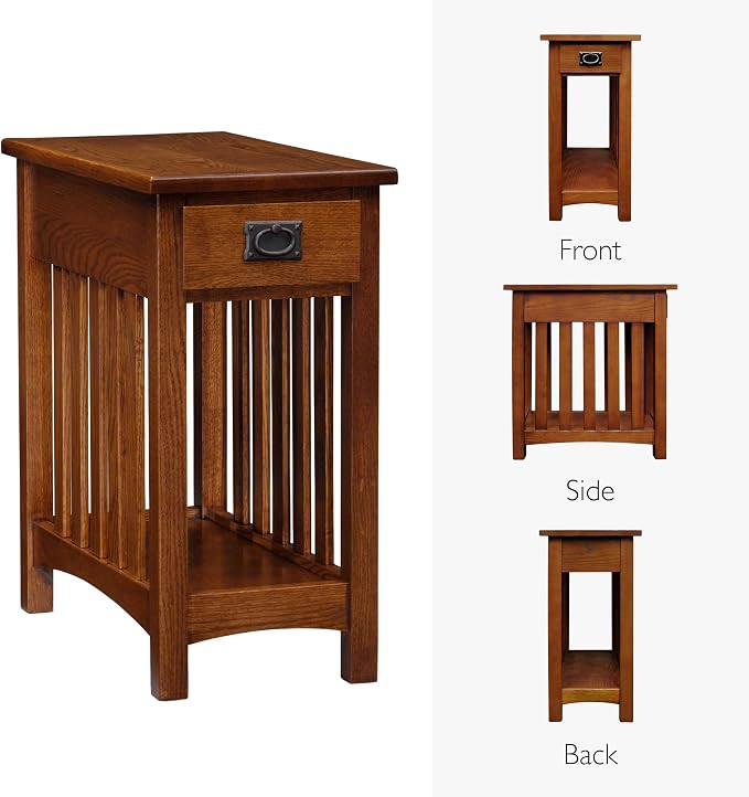 Leick Home Mission End Table, Solid Wood, 1 Storage Drawer, Bottom Display Shelf - Image 5