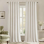 MIULEE Velvet Curtains 52x90 inches 2 Panels Ivory Room Darkening Curtains | by MIULEE