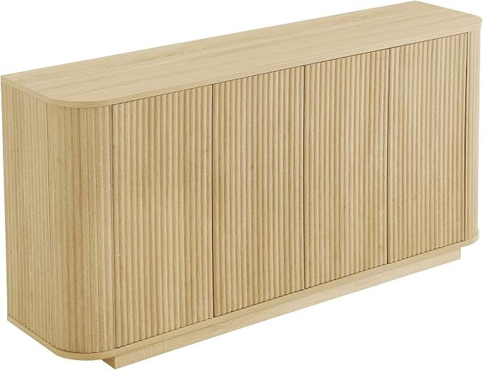 LKTART 64" Buffet Cabinet with Storage, Modern Fluted Accent Sideboard Media - Image 9