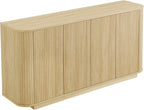 LKTART 64" Buffet Cabinet with Storage, Modern Fluted Accent Sideboard Media - Image 9