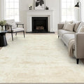 Area Rug Living Room: 6x6 Modern Washable Indoor Soft Carpet Beige | by FXRHLP