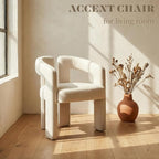 Hyfirm Upholstered Linen Barrel Dining Chairs Set of 6, Modern Accent Kitchen - Image 7