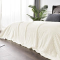 BEDELITE 3D Ribbed Jacquard Cream Blankets Queen Size by BEDELITE