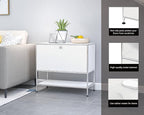 Metal Sidetable with Flap Door, 27.5" Height - Image 4