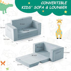 Kids Couch, 2-in-1 Toddler Chair Comfy 1-3 Years, Convertible Kids Chair - Image 6