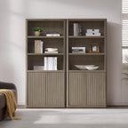 SICOTAS Book Shelf with Doors 71" Tall 6 Tier Bookshelf with Adjustable Shelves - Image 3