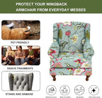 HAOYONG Wing Chair Slipcovers Stretch Wingback Chair Covers Printed 2 Pieces - Image 5