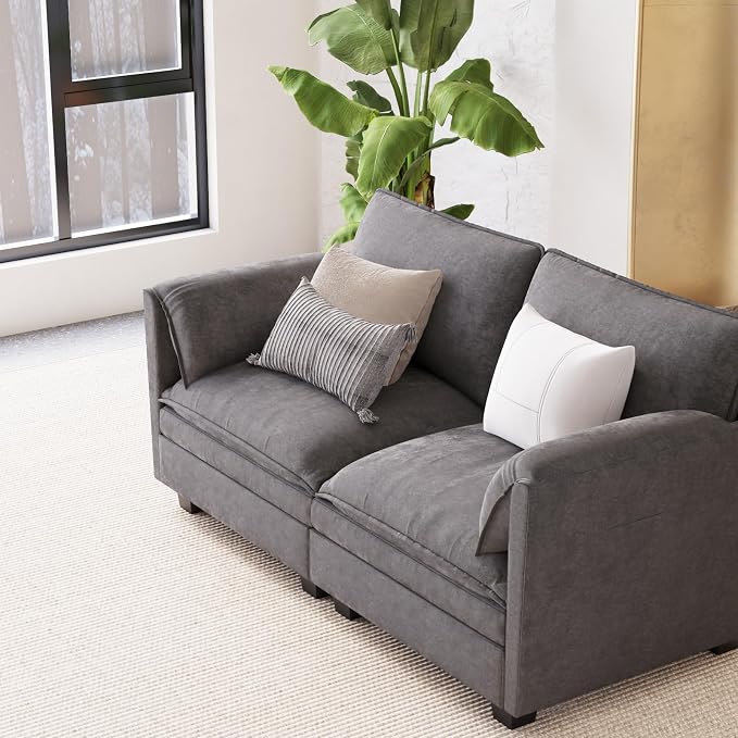 Ball & Cast 74" Mid-Century Modern Loveseat Sofa - Image 3