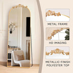 MISSDAY Vintage Baroque Full Length Mirror, Full Metal Frame Stand Up Retro - Image 3