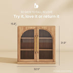 BELLEZE Modular Sideboard with Arched Glass Door, Accent Display Buffet Cabinet - Image 2