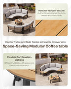 Outdoor Patio Furniture Set, 4 Piece Half Moon Aluminum Patio Conversation Sets - Image 7
