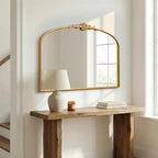 Besdomus Antique Arched Gold Mirror: 40"x29" French Large Decorative Gold - Image 4