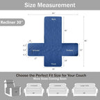 Large Blue Recliner Chair Covers, Quilted Décor Water-Repellent Lazy Boy Chair - Image 6