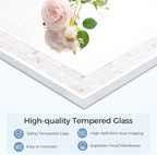 Tanmicoshomy 30 x 40 Inch White Bathroom Mirror, Coastal Natural Shell Framed - Image 4