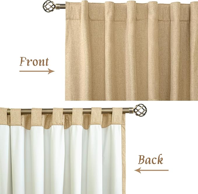 Natural 100% Blackout Linen Curtains 54 Inches - Image 8