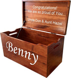 Personalized Engraved Name, Fully Assembled, Solid Wood Storage Trunk by Unknown