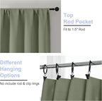 Simplebrand Ava Sage Green Short 36 Inches Blackout Curtain 2 Panels Set - Image 4