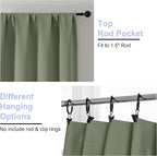 Simplebrand Ava Sage Green Short Blackout Curtains - Image 4