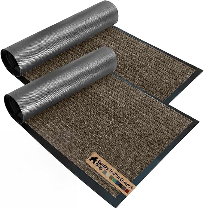 GORILLA GRIP Waterproof Traffic Guard Door Mat, 2 Pack Indoor Outdoor Durable by Unknown