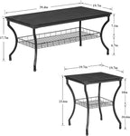 VECELO 3 Pieces Living Room Table Sets, Coffee and End Tables - Image 6