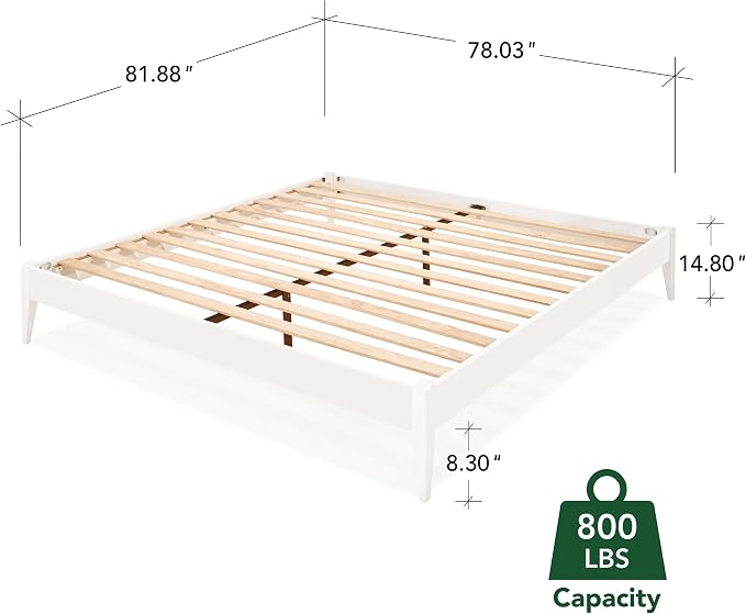Bme Dinkee Signature Ivory White King Bed Frame Without Headboard - Image 2