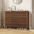 YOMILUVE Shoe Cabinet Storage for Entryway, Fluted Shoe Cabinet - Image 8