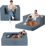 Folding Bean Bag Chair for Adults, 3-in-1 Bean Bag Couch Faux Fur Floor Sofa - Image 8