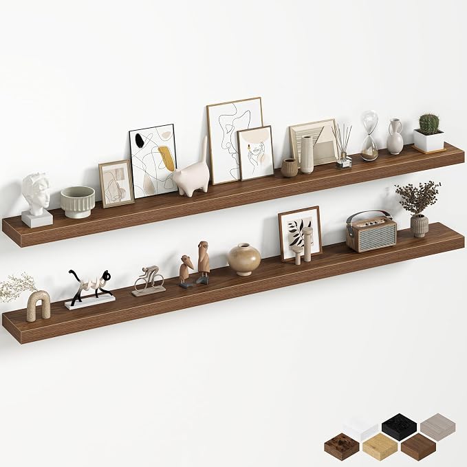 Fun Memories 67 Inch Fireplace Mantel Shelf, Deep Floating Shelves by FunMemories