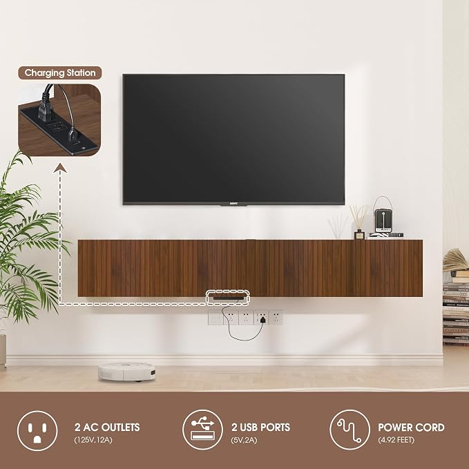 EazeHome 82" Floating TV Stand - Image 2