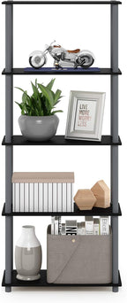 Furinno TURN-N-TUBE Storage Shelves, 5-Tier Book Shelf, Corner Shelf, Toolless - Image 4