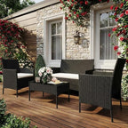 4 PCS Outdoor Patio Furniture Set, All-Weather PE Rattan Wicker Chairs - Image 2
