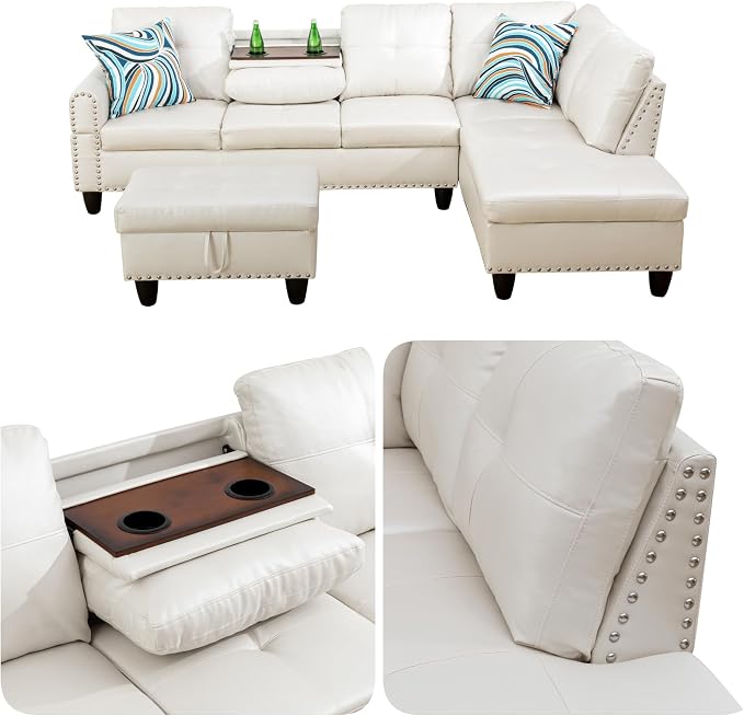 97.5" L Shaped Couch Set, Modular Sectional Couches - Image 3