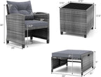 Tangkula 5 Pieces Patio Conversation Set, PE Wicker Rattan Outdoor Furniture Set - Image 9