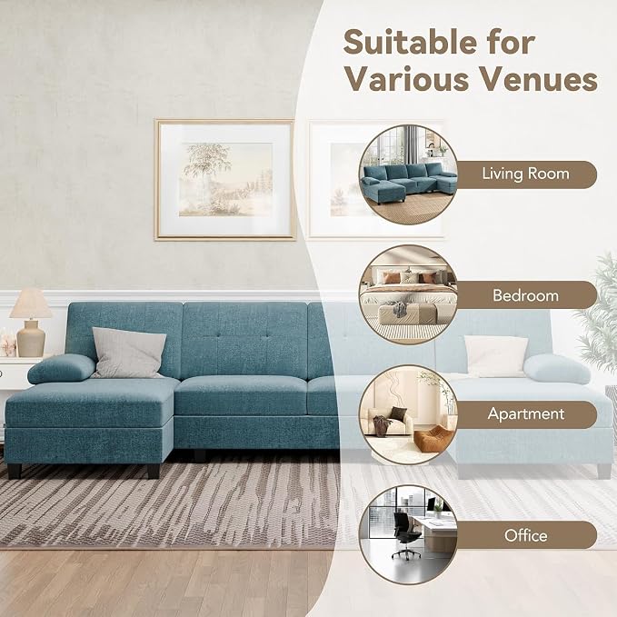 U-Shaped Sectional Couches for Living Room, 4 Seat Sofa - Image 6