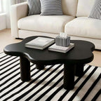 40" Cloud Coffee Table with 4 Round Table Legs, Modern Irregular Center Table - Image 3