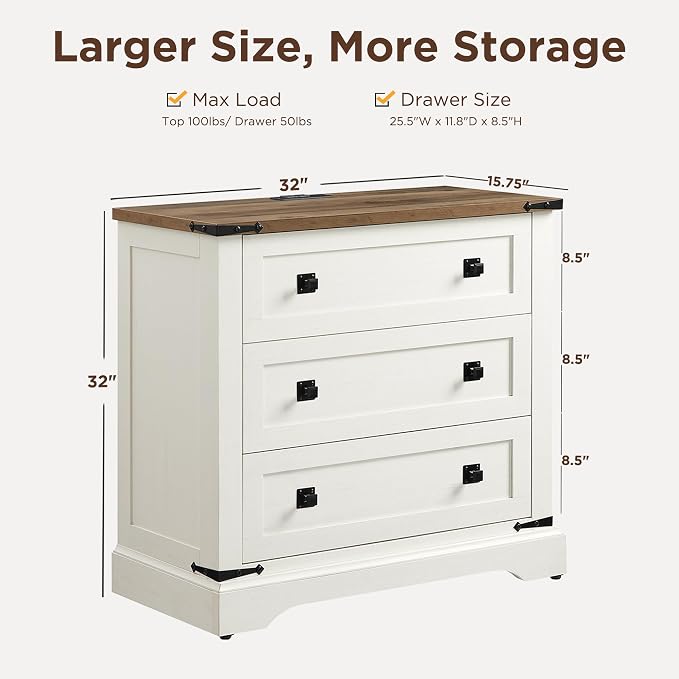 T4TREAM 32" Farmhouse Nightstand - Image 3