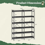 Huuger 6 Tier Bookshelf, Display Bookshelf - Image 2